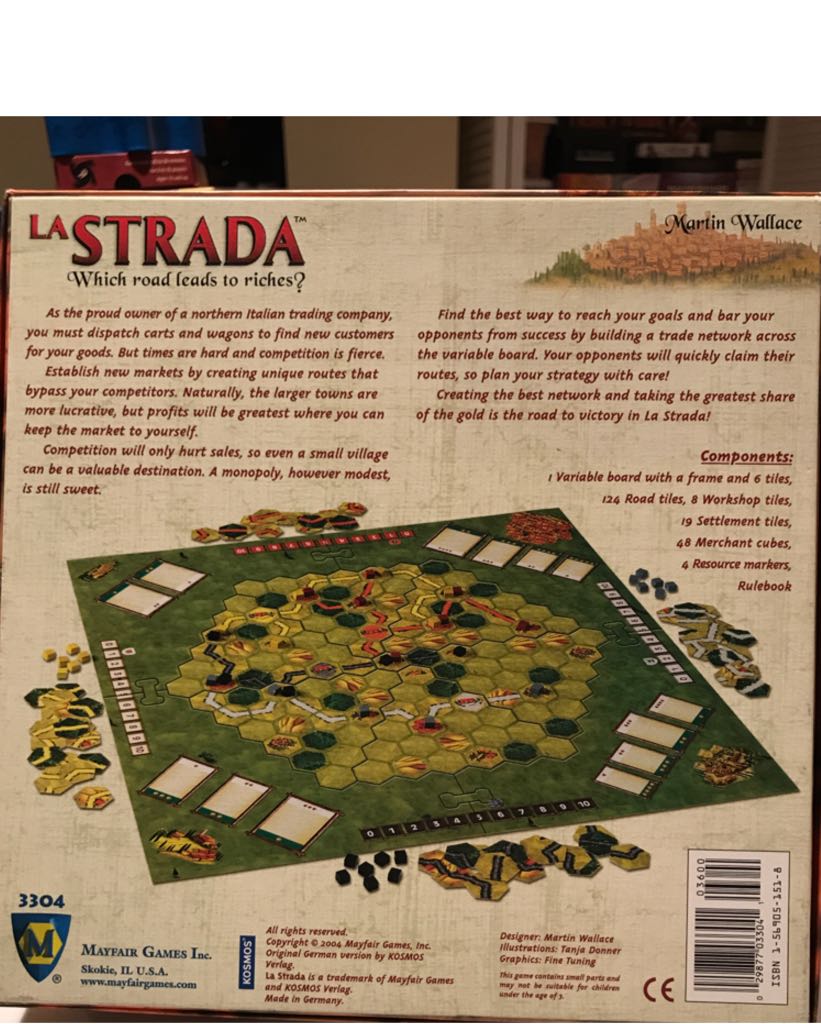 La Strada: Which Road Leads to Riches?  (2 3 4) board game collectible [Barcode 029877033041] - Main Image 2