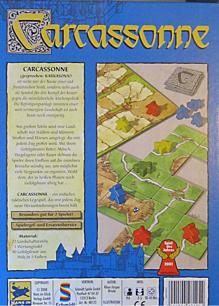 Carcassonne  (2-5) board game collectible [Barcode 681706780009] - Main Image 2