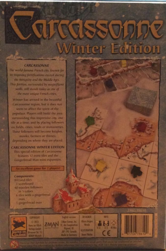 Carcassonne Winter Edition  (2-5) board game collectible [Barcode 681706786100] - Main Image 2