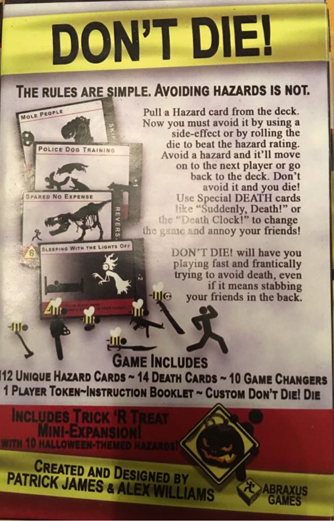 Don’t Die!  (2-6) board game collectible [Barcode 682500396205] - Main Image 2