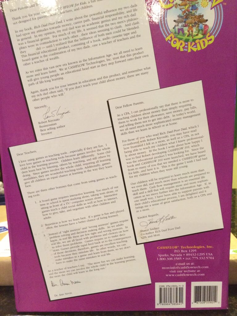 * Cashflow For Kids  (2-6) board game collectible [Barcode 687308559012] - Main Image 2