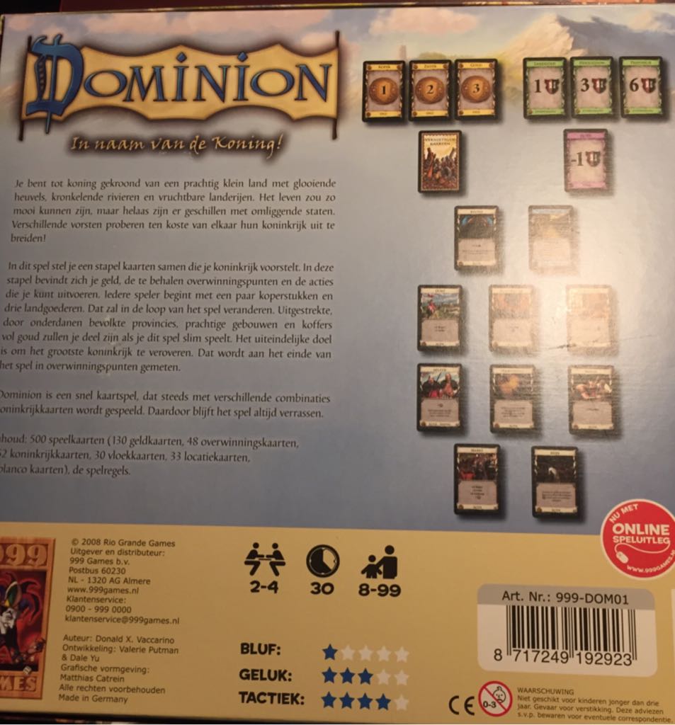 Dominion  (2-4) board game collectible [Barcode 688623101429] - Main Image 2