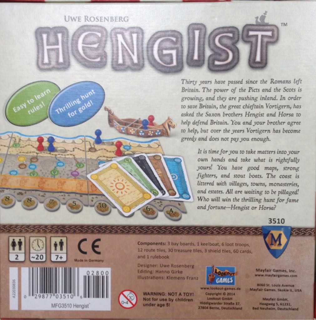 Hengist  (2) board game collectible [Barcode 029877035106] - Main Image 2