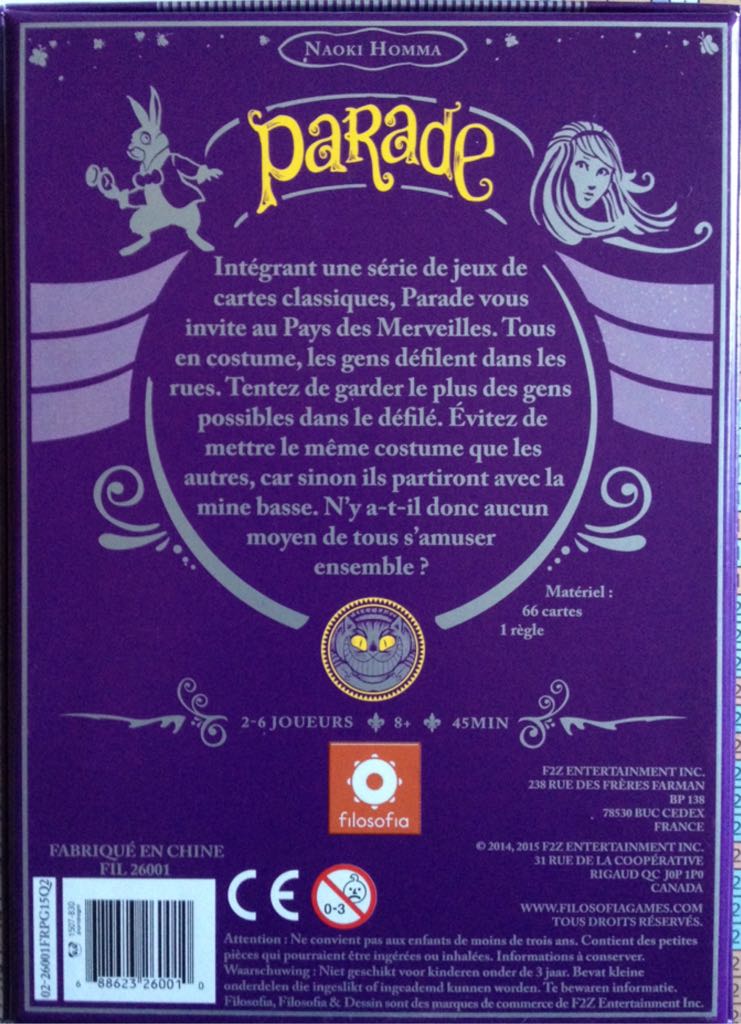 Parade  (2-6) board game collectible [Barcode 688623260010] - Main Image 2