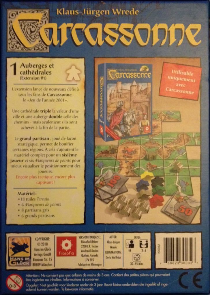 Carcassonne - Auberges et cathédrales  (2-6) board game collectible [Barcode 688623300327] - Main Image 2