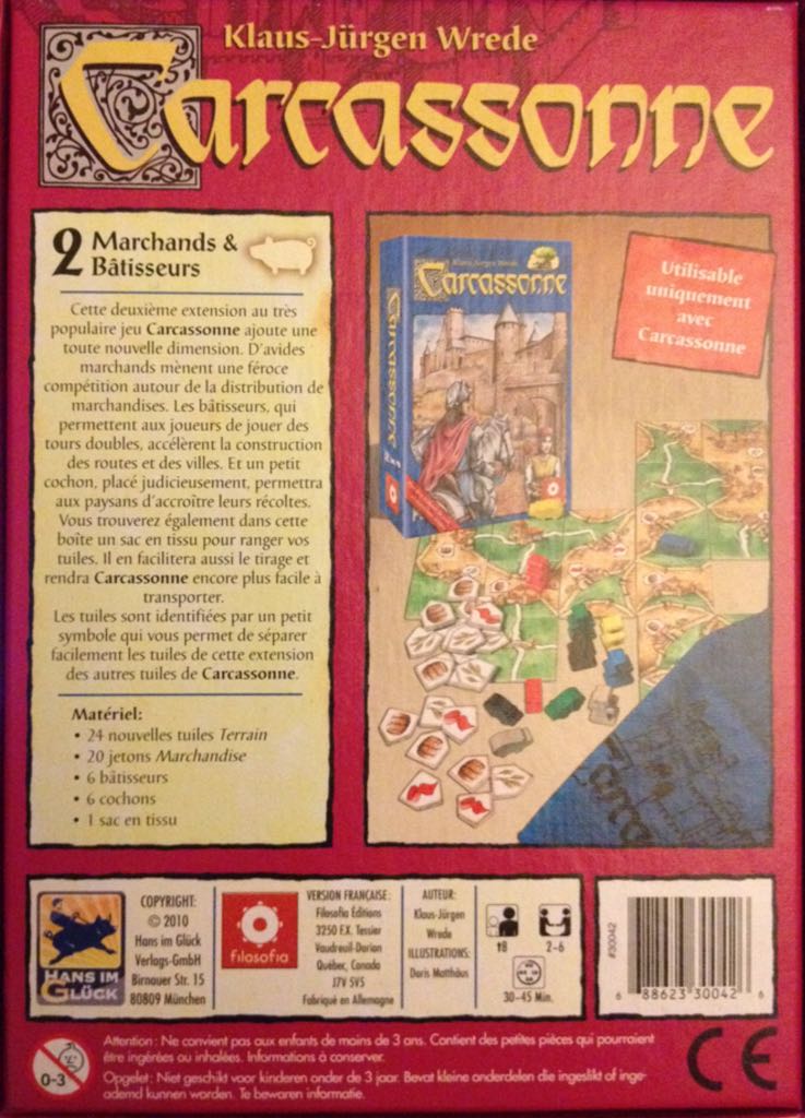 Carcassonne - Marchands et bâtisseurs   (2-6) board game collectible [Barcode 688623300426] - Main Image 2