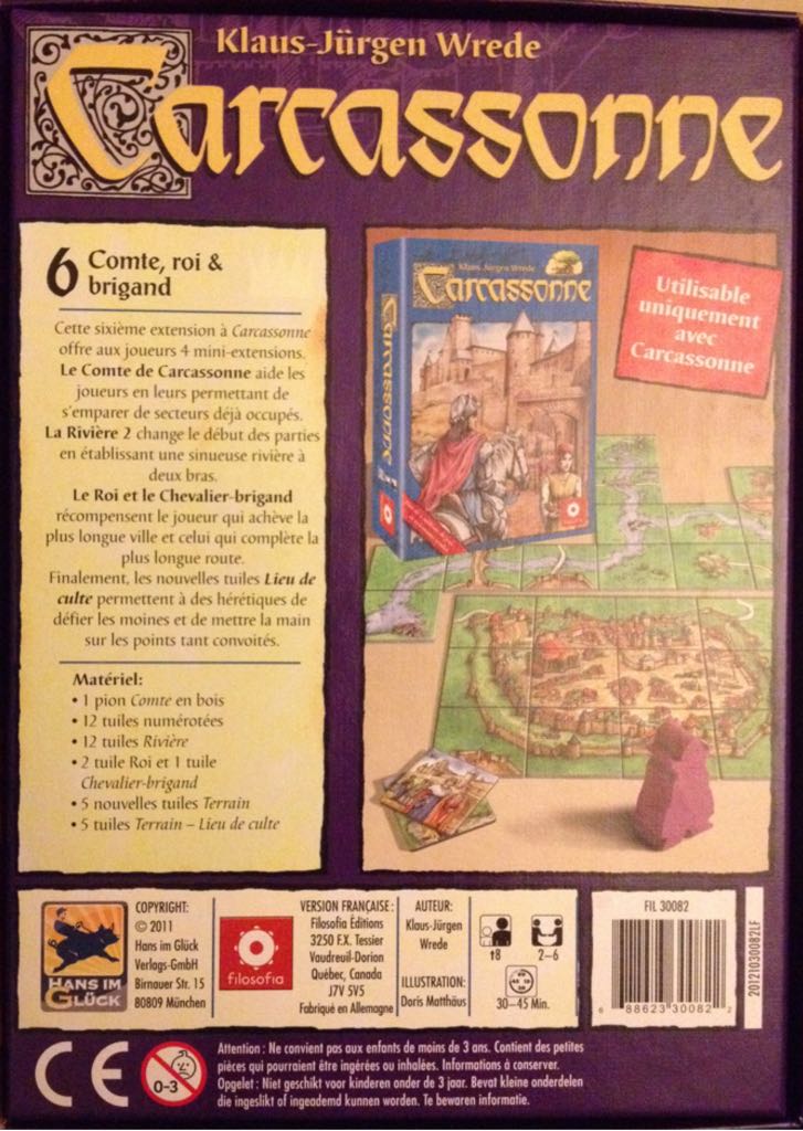Carcassonne - Comte, roi & brigand  (2-6) board game collectible [Barcode 688623300822] - Main Image 2