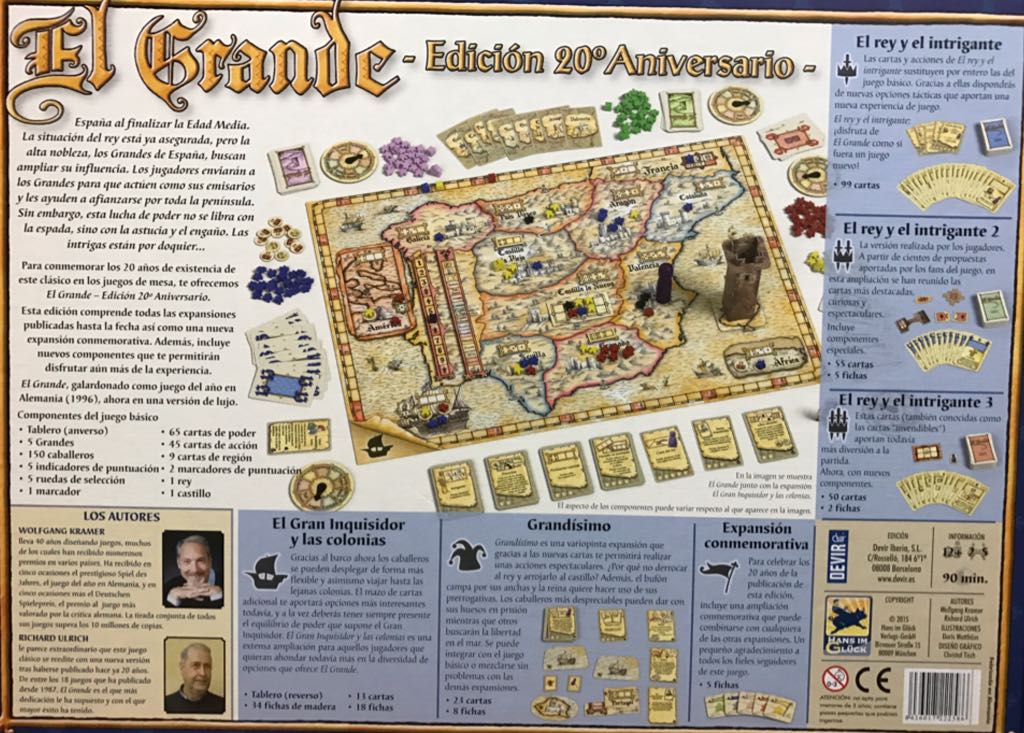 El Grande - Big Box  (2-5) board game collectible [Barcode 688623330508] - Main Image 2