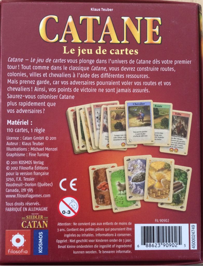 Catane - Le Jeu De Cartes  (2-4) board game collectible [Barcode 688623909025] - Main Image 2