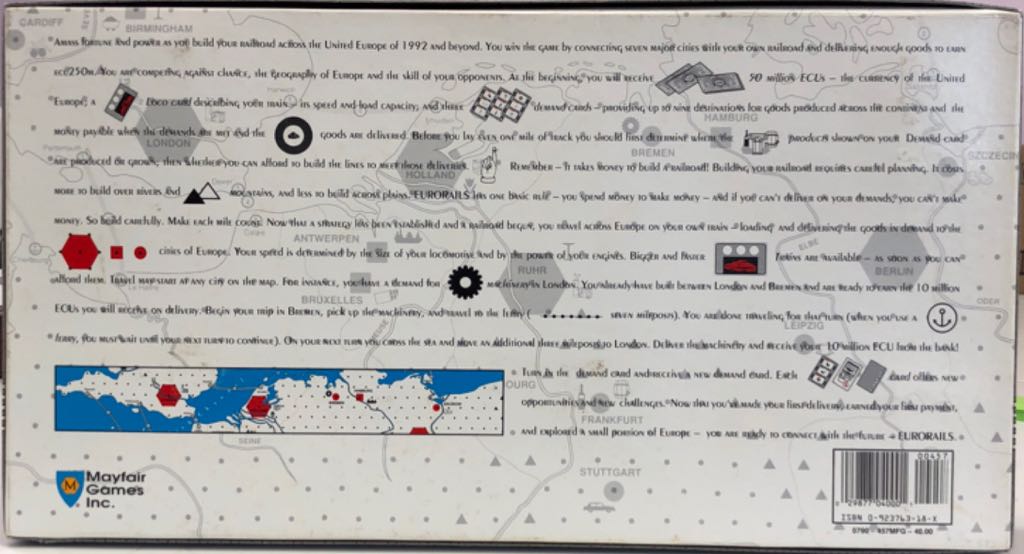 Eurorails  (2-6) board game collectible [Barcode 029877040001] - Main Image 2