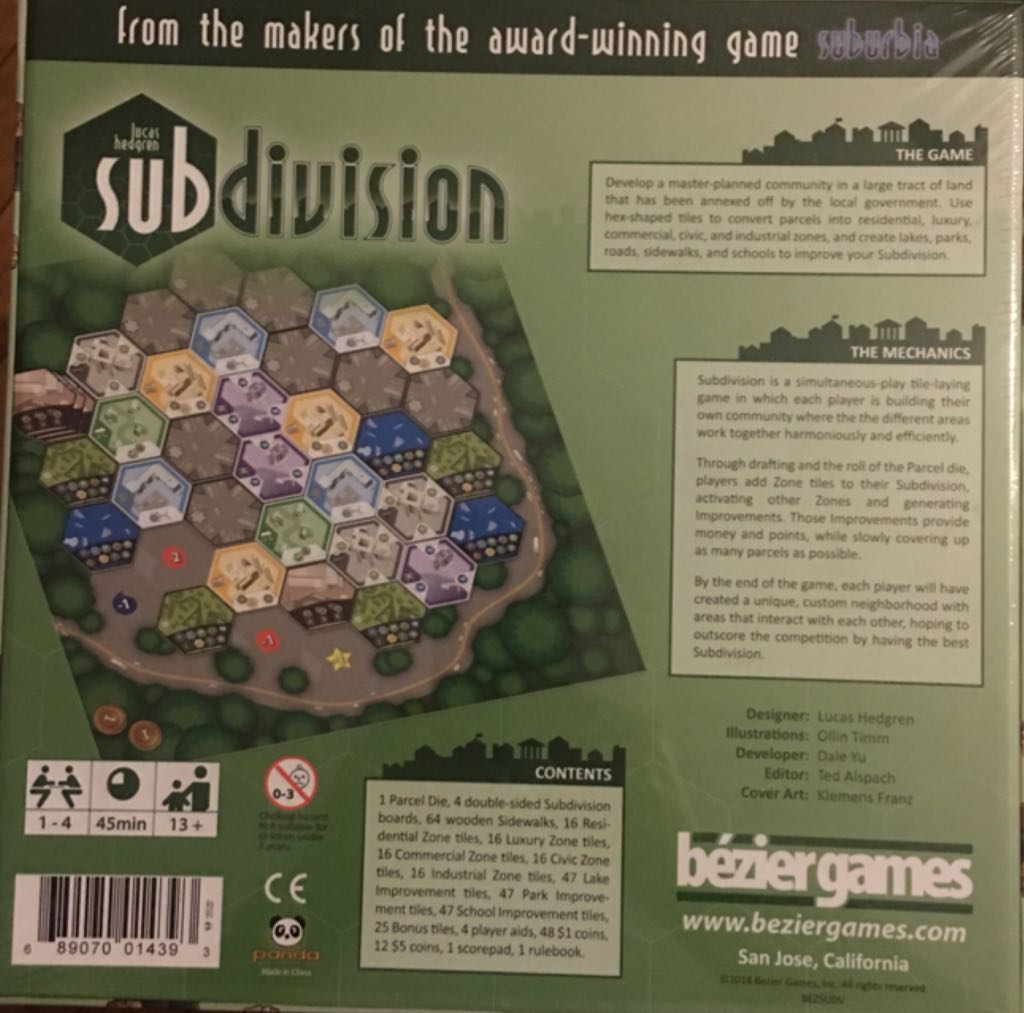 Subdivision  (1-4) board game collectible [Barcode 689070014393] - Main Image 2