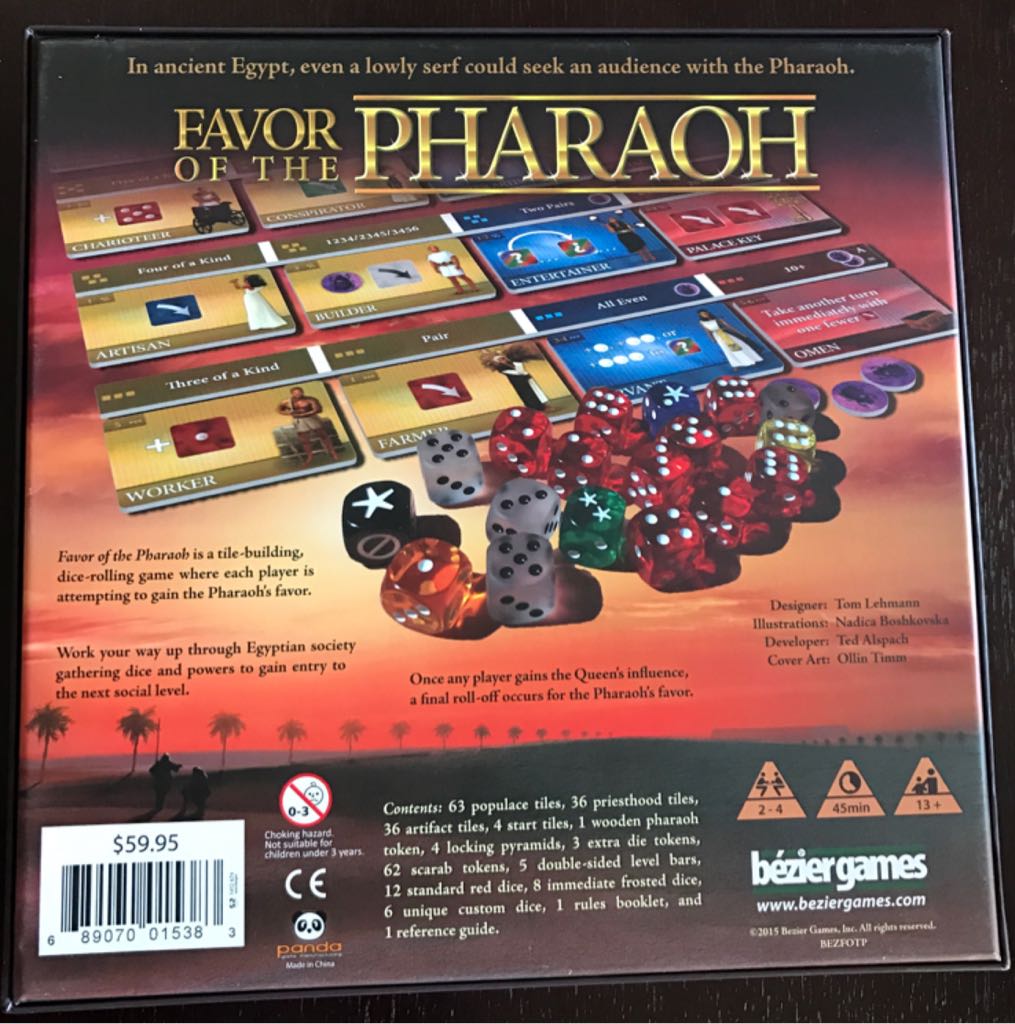 Favor Of The Pharaoh  (2-4) board game collectible [Barcode 689070015383] - Main Image 2