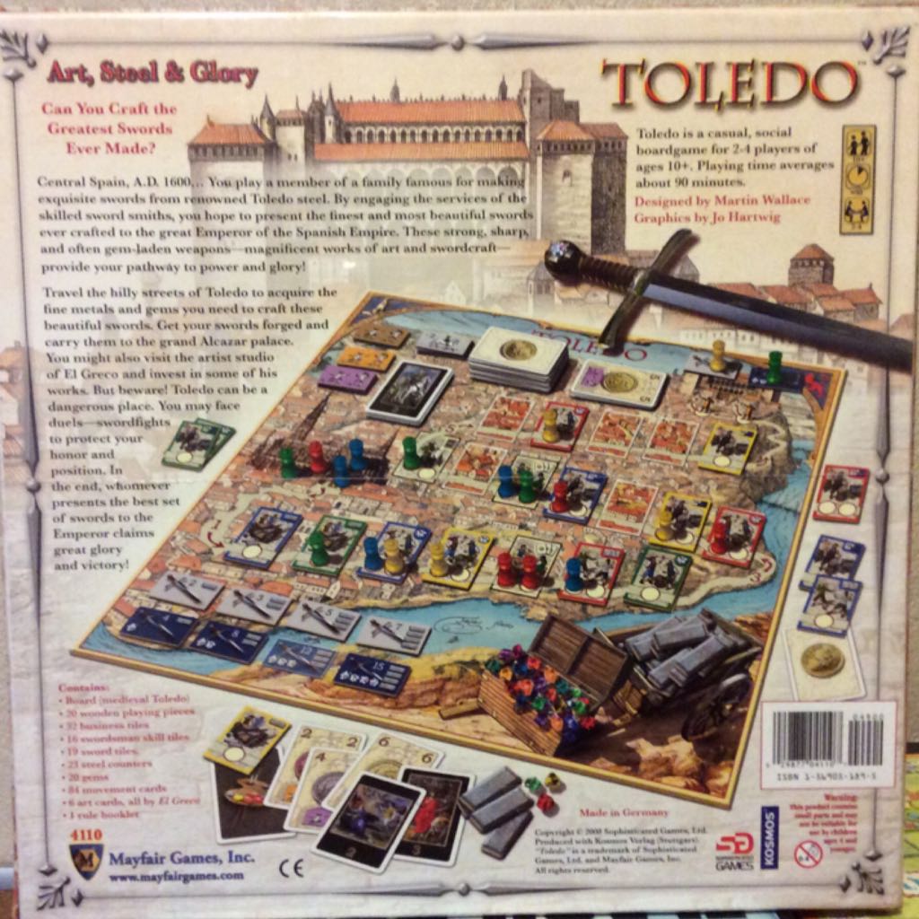 Toledo  (2 to 4) board game collectible [Barcode 029877041107] - Main Image 2