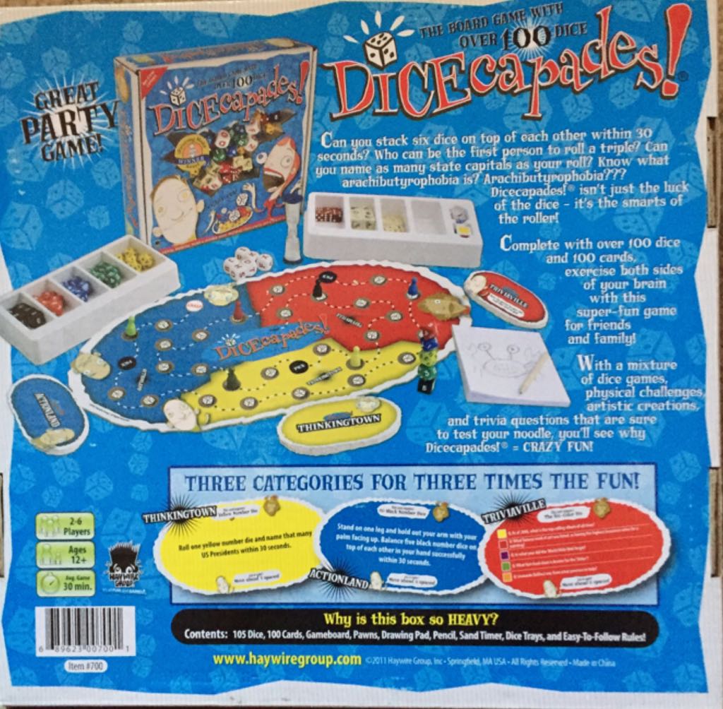 Dicecapades  (2-6) board game collectible [Barcode 689623007001] - Main Image 2