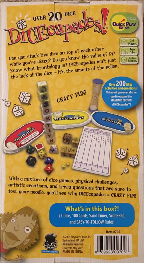 Dicecapades! : Quick Play Edition  (2-6) board game collectible [Barcode 689623007056] - Main Image 2