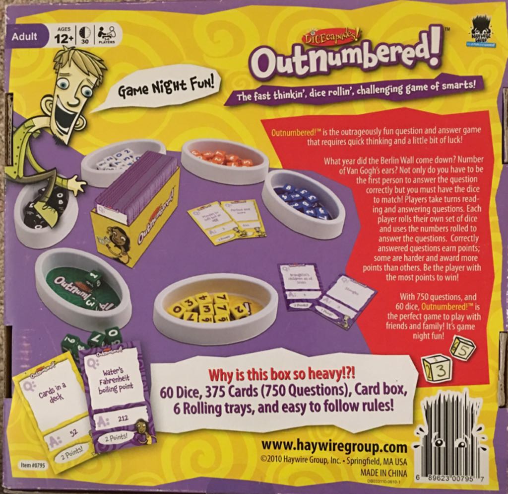 Dicecapades! : Outnumbered!  (3-6) board game collectible [Barcode 689623007957] - Main Image 2