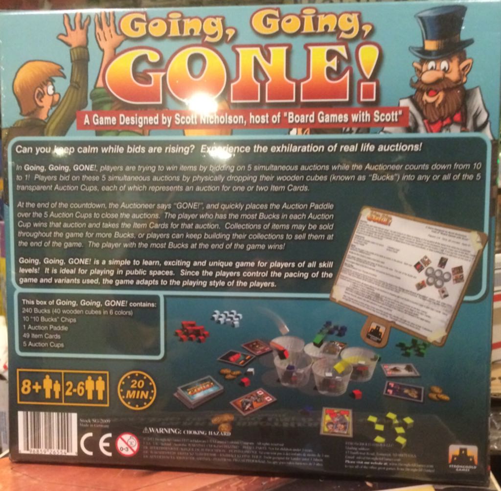 Going Going Gone  (2-6) board game collectible [Barcode 696859265549] - Main Image 2