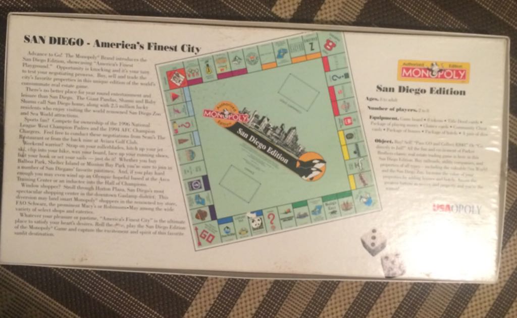 Monopoly: San Diego Edition  board game collectible [Barcode 700304000057] - Main Image 2