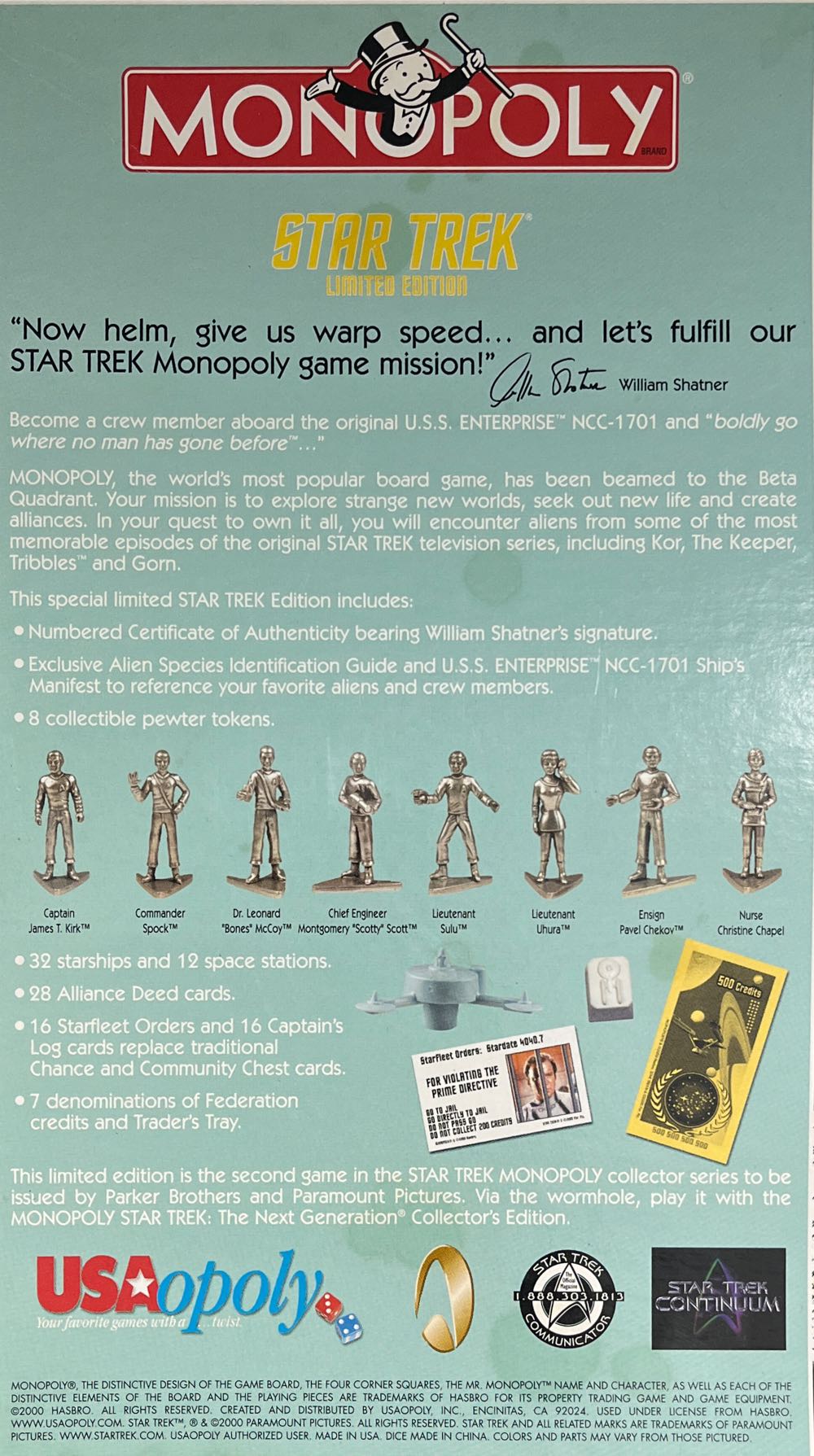 Monopoly Star Trek  (2 - 8) board game collectible [Barcode 700304001115] - Main Image 3