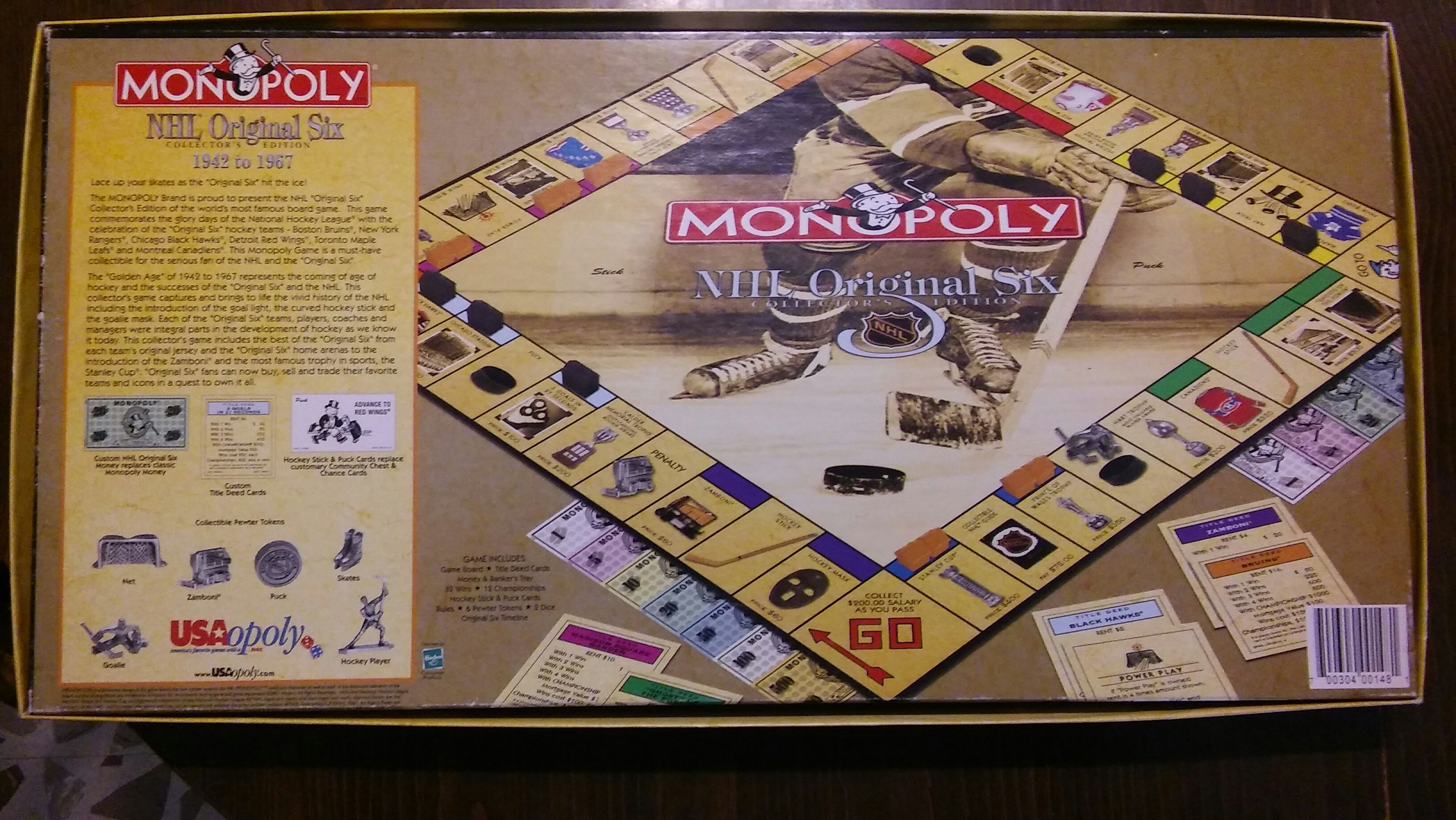Monopoly NHL Original Six  (2-6) board game collectible [Barcode 700304001481] - Main Image 2