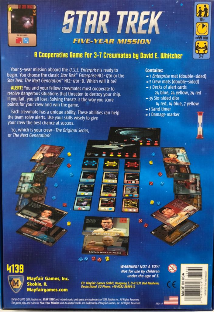 Star Trek Five-Year Mission  (3-7) board game collectible [Barcode 029877041398] - Main Image 2