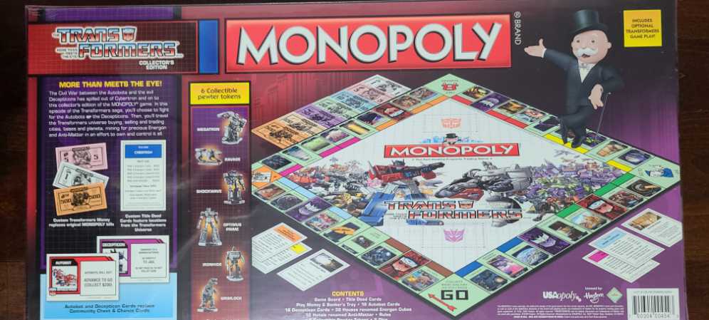 Transformers Collector’s Edition Monopoly   (2-6) board game collectible [Barcode 700304004543] - Main Image 2