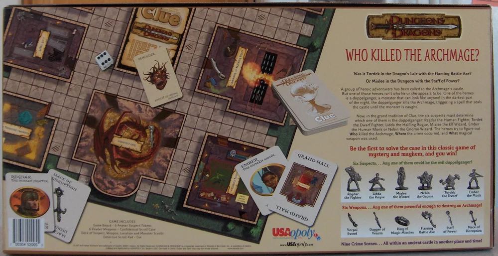 Clue Crossovers: CLUE® DUNGEONS & DRAGONS 1st Edition  (3-6) board game collectible [Barcode 700304020055] - Main Image 3