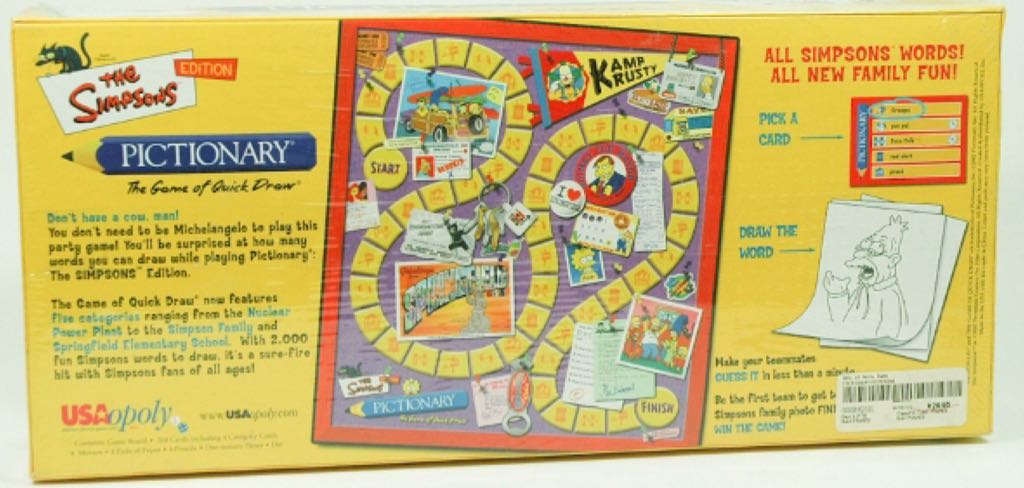 Simpsons Pictionary  (3+) board game collectible [Barcode 700304043047] - Main Image 2