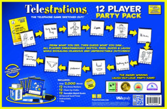 Telestrations 12 Player Party Pack  (12) board game collectible [Barcode 700304044235] - Main Image 2