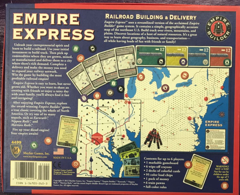 Empire Builder Express  (2 to 6) board game collectible [Barcode 029877044993] - Main Image 2