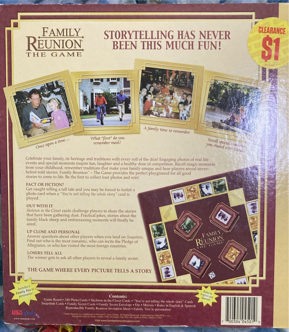 Family Reunion  (4-12) board game collectible [Barcode 700304045010] - Main Image 2