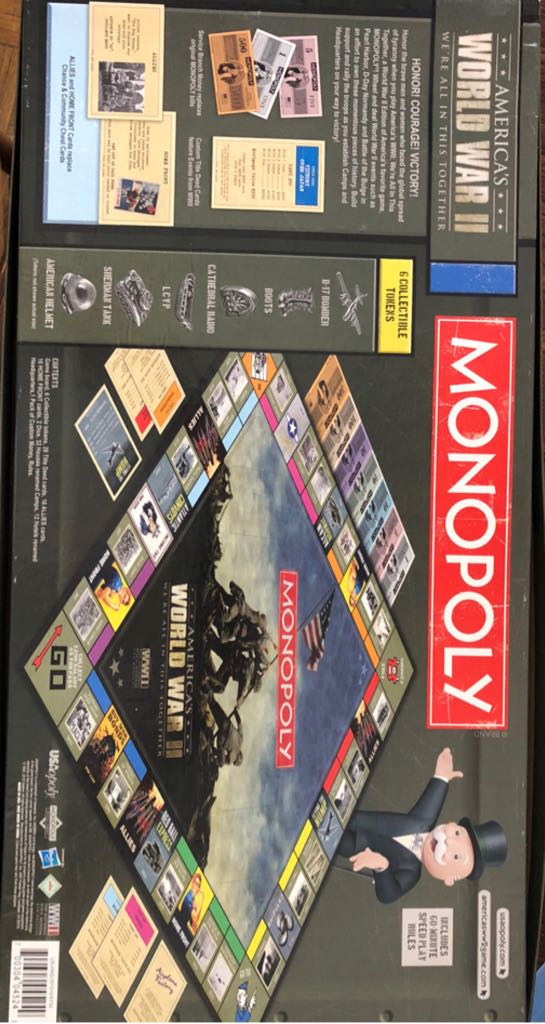 World War II Monopoly  (2-6) board game collectible [Barcode 700304045249] - Main Image 2