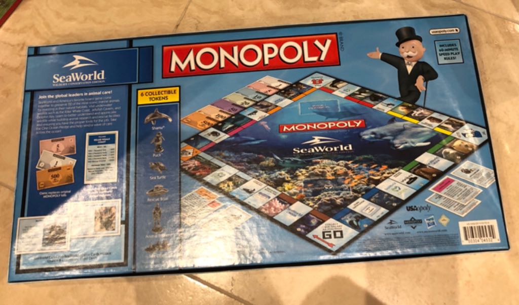 SeaWorld Monopoly  (2-6) board game collectible [Barcode 700304045324] - Main Image 2
