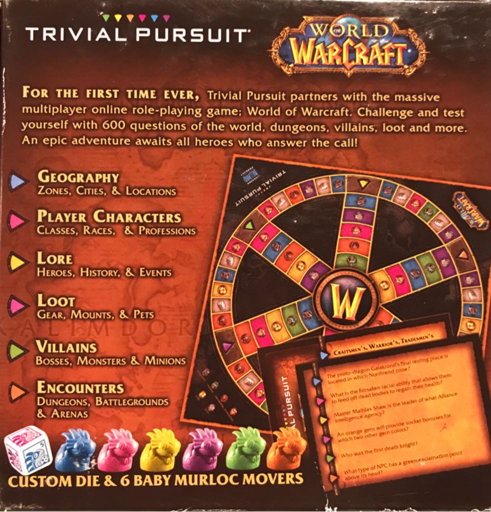 Trivial Pursuit: World of Warcraft  (2 to 6) board game collectible [Barcode 700304045683] - Main Image 2