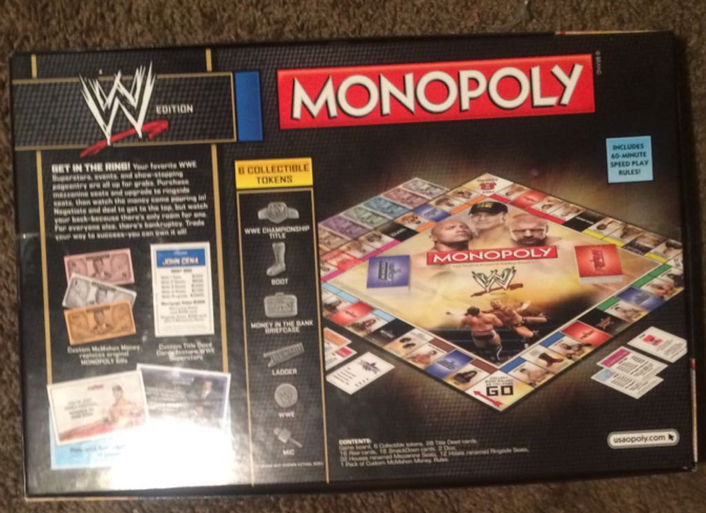 Monopoly: W W E Edition  (2-6) board game collectible [Barcode 700304046222] - Main Image 2