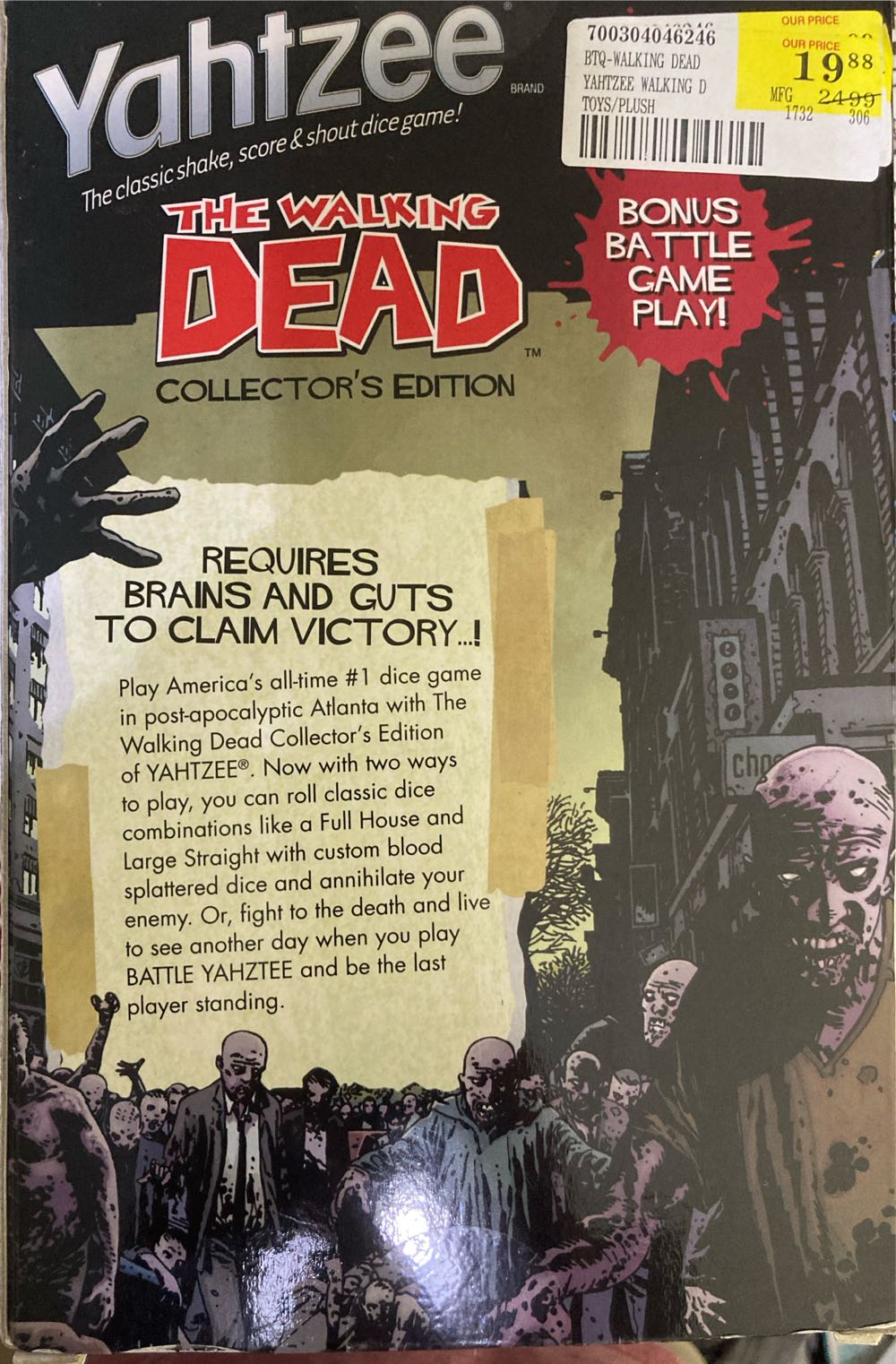 Yahtzee: Walking Dead Collectors Edition  (1 Or More) board game collectible [Barcode 700304046246] - Main Image 2