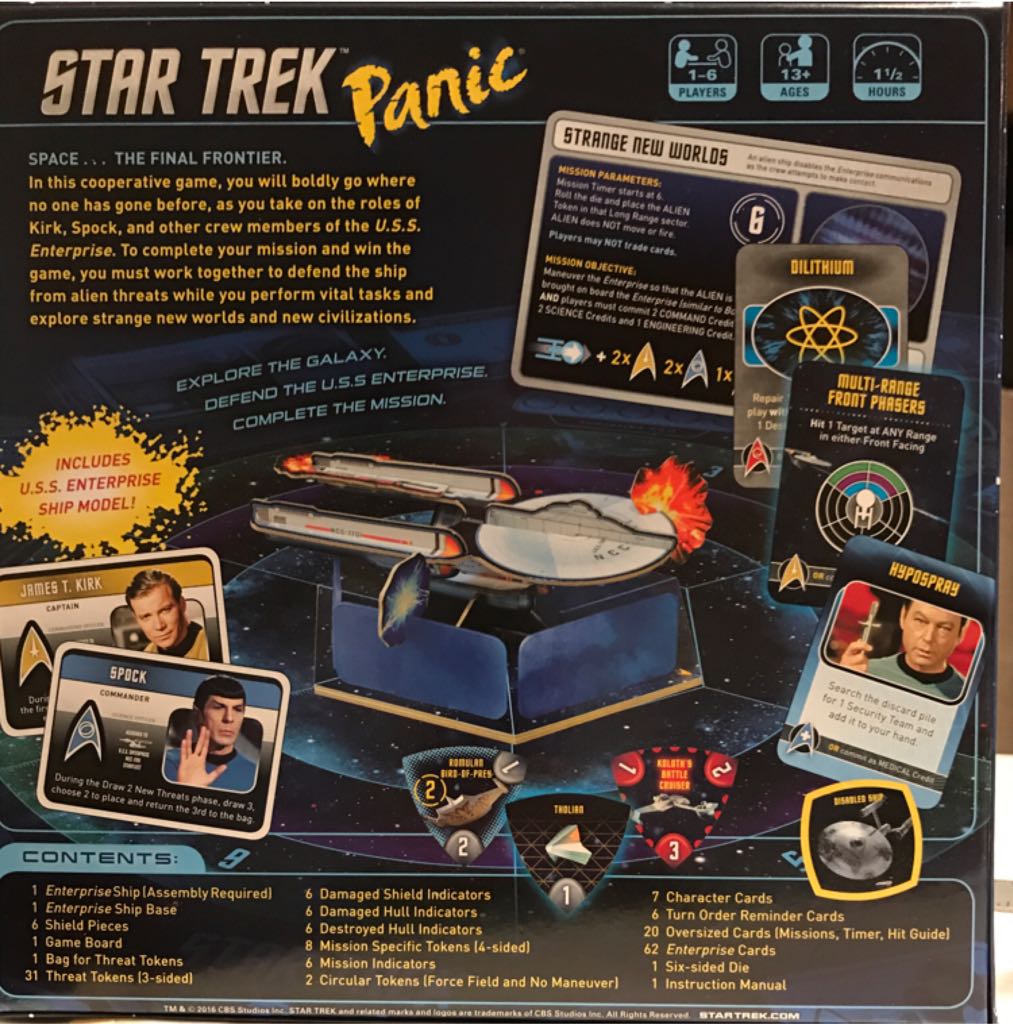 Star Trek Panic  (1-6) board game collectible [Barcode 700304047472] - Main Image 2