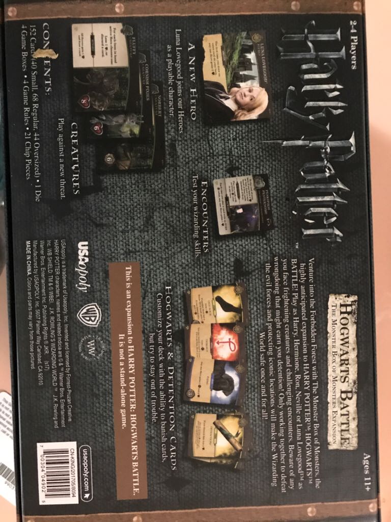 Harry Potter Hogawarts Battle: The Monster Box Of Monsters Expansion  (2-4) board game collectible [Barcode 700304049025] - Main Image 2