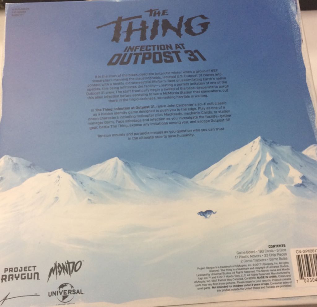 The Thing Infection At Outpost 31  (1-8) board game collectible [Barcode 700304049087] - Main Image 2
