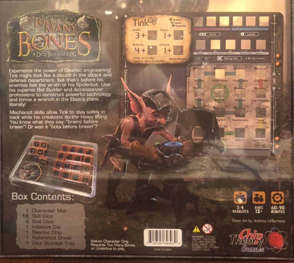 Too Many Bones: Tink Expansion  (1-4) board game collectible [Barcode 704725643930] - Main Image 2