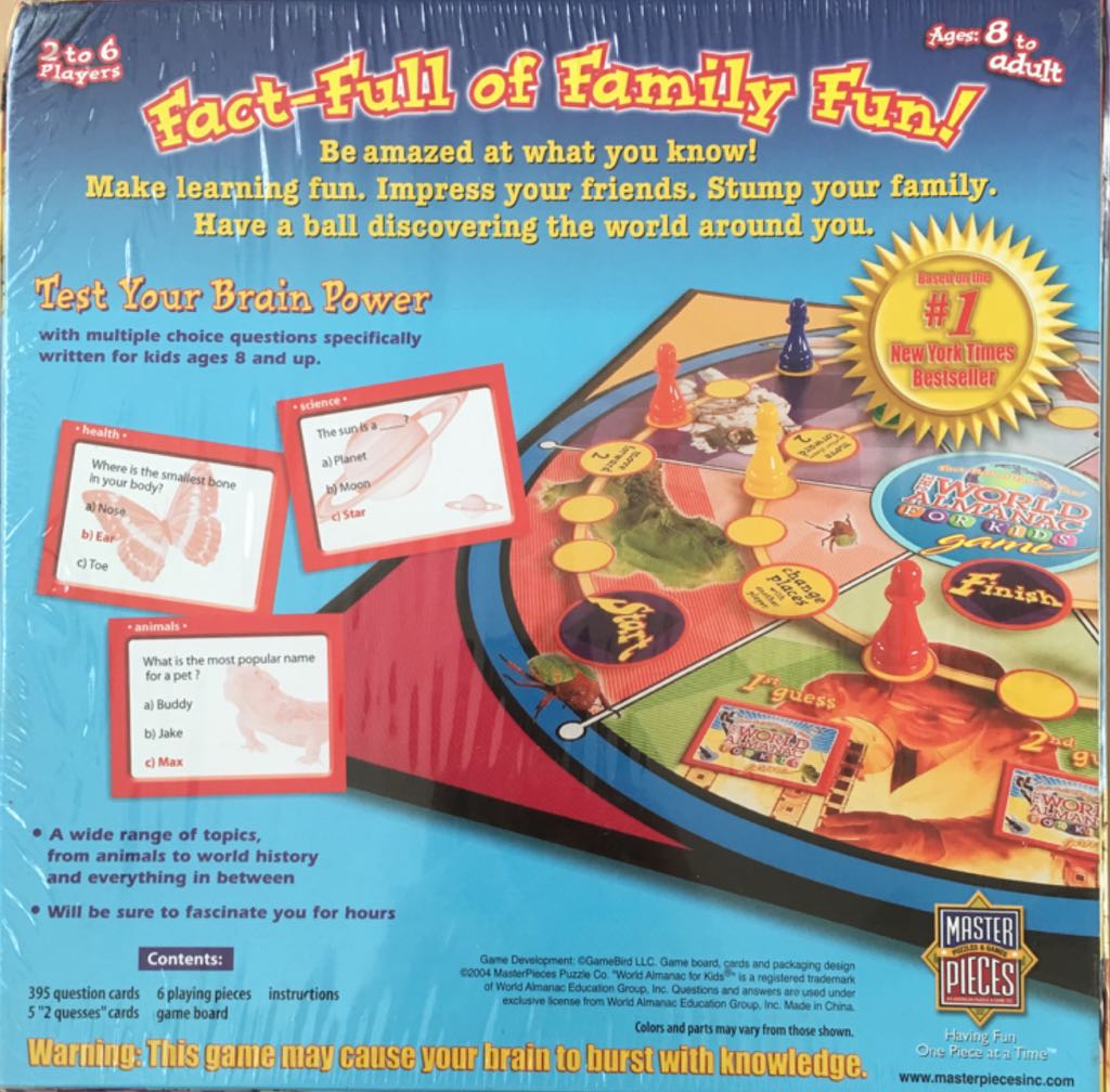 The World Almanac For Kids Game  (2-6) board game collectible [Barcode 705988214059] - Main Image 2