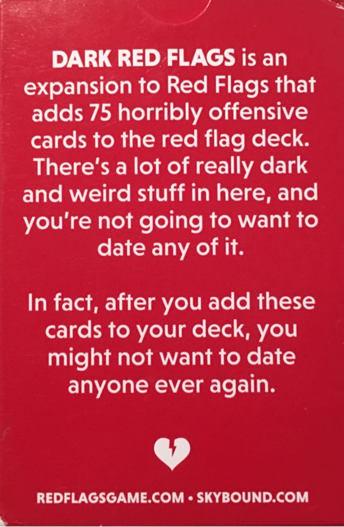 Red Flags | Dark Red Flags Expansion   (3-10) board game collectible [Barcode 709853021117] - Main Image 2