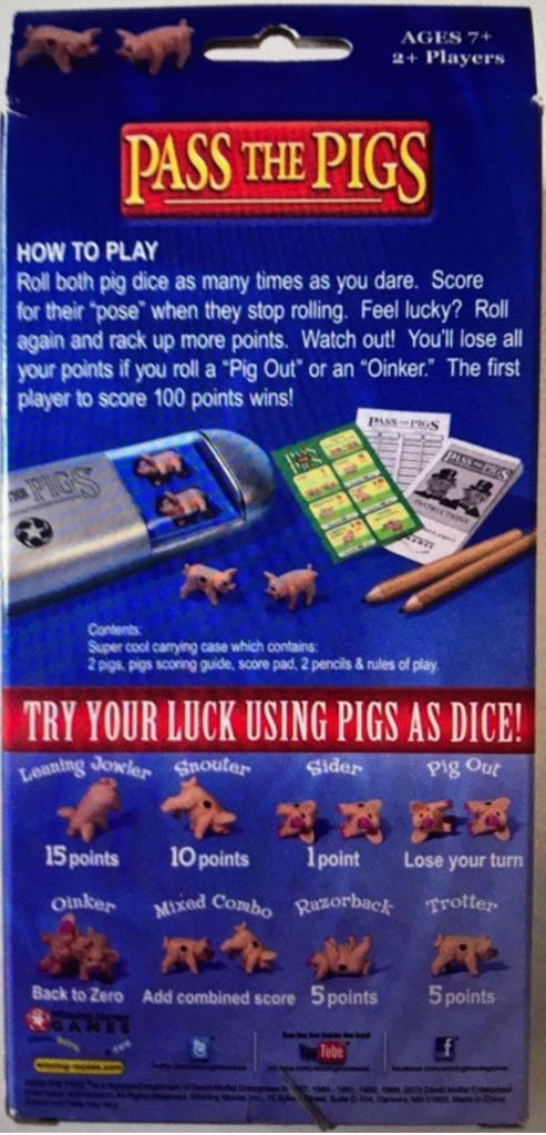 Pass the Pigs  (2-10) board game collectible [Barcode 714043010468] - Main Image 2