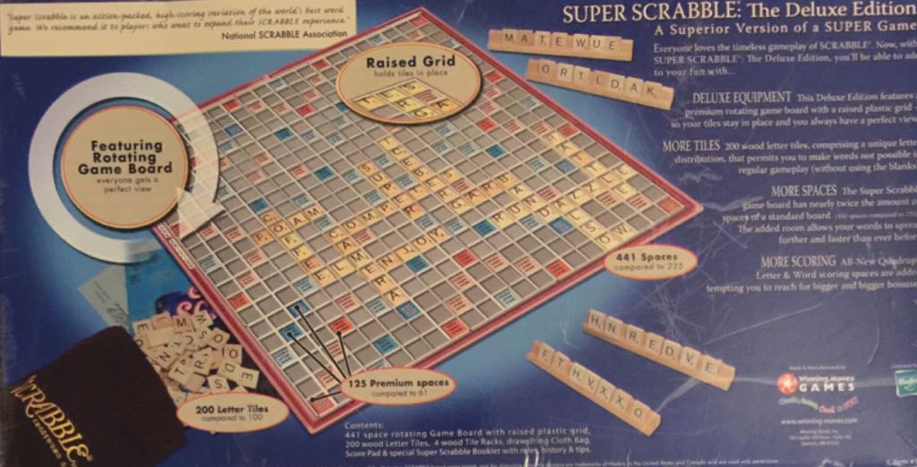 Scrabble: Super  (2-4) board game collectible [Barcode 714043011052] - Main Image 2