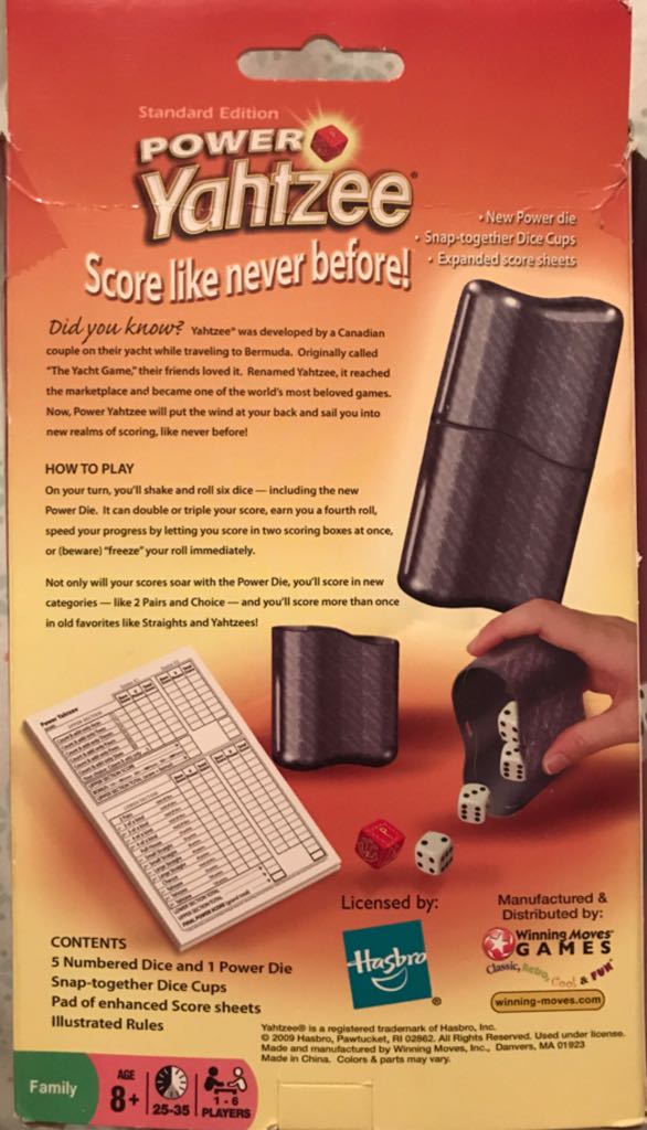 Power Yahtzee  (1-6) board game collectible [Barcode 714043011281] - Main Image 2