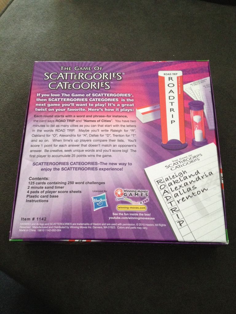 Scattergories Categories 2nd Edition  (2-4) board game collectible [Barcode 714043011427] - Main Image 2