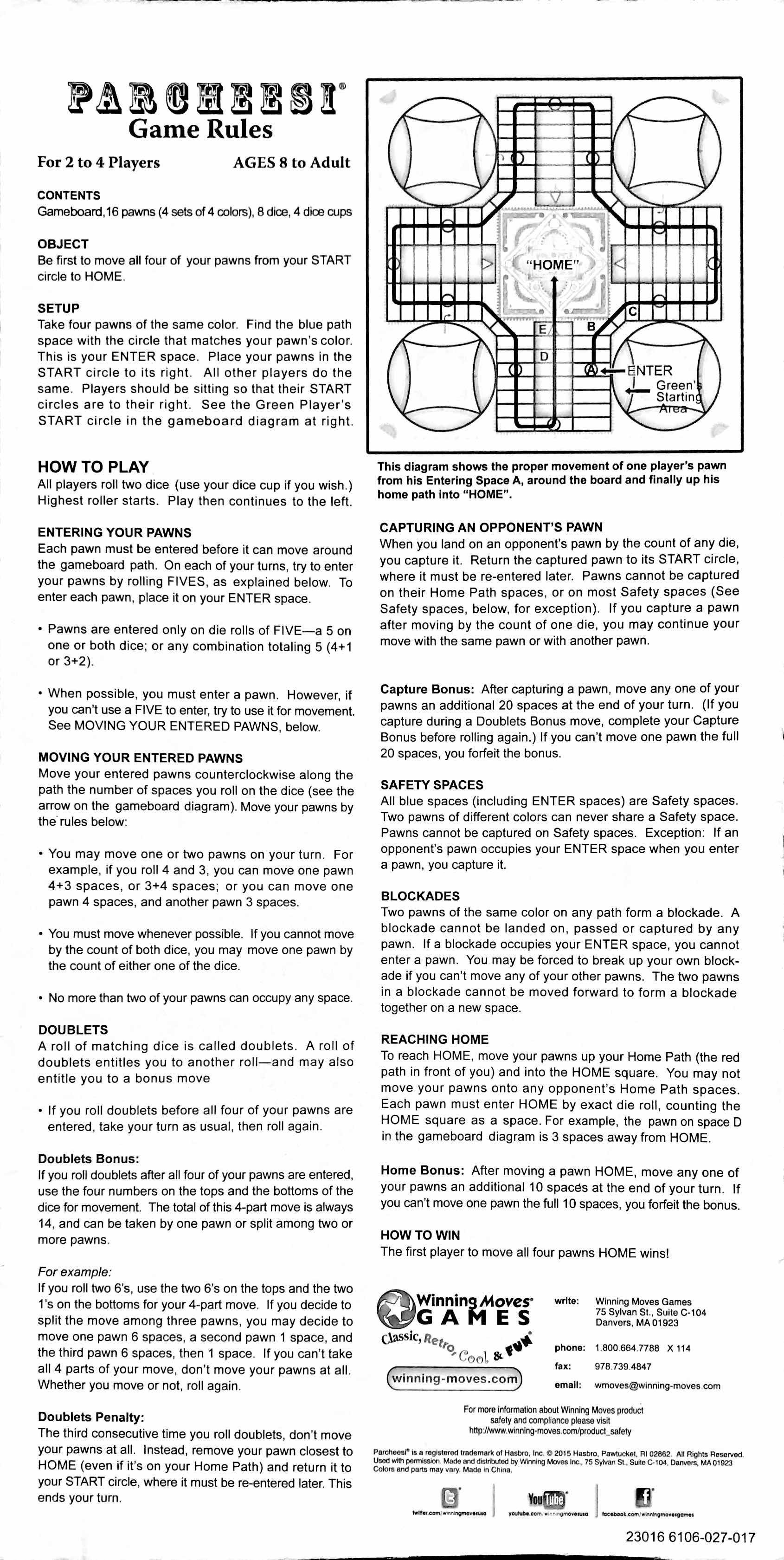 Parcheesi Royal Edition  (2-4) board game collectible [Barcode 714043061064] - Main Image 3