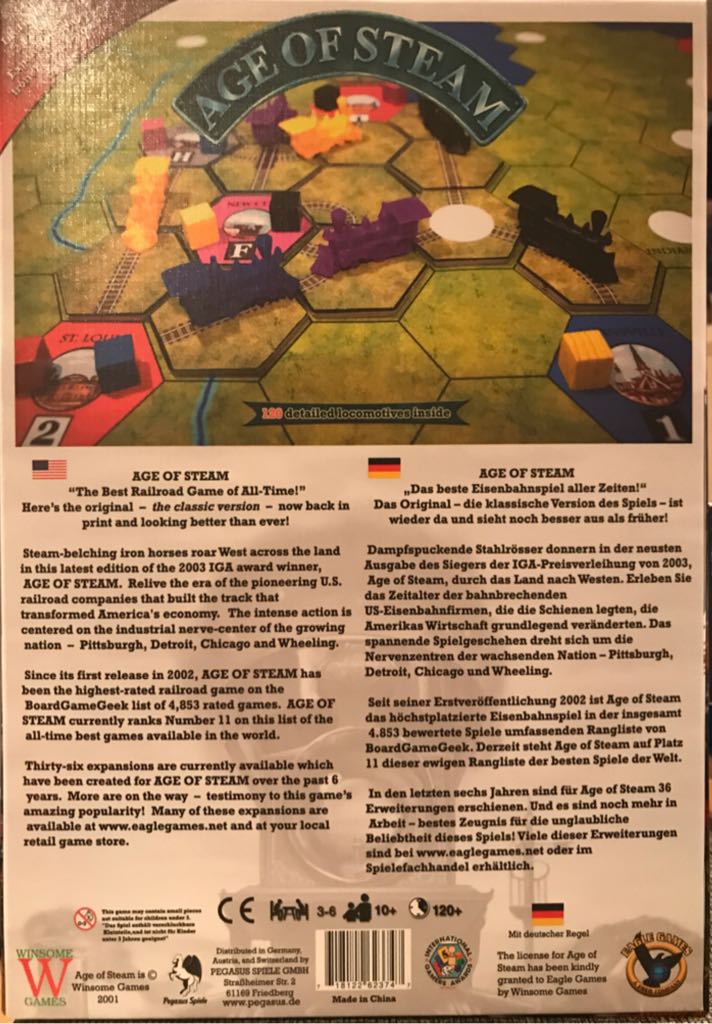 Age of Steam (3rd Ed)  (1 to 6) board game collectible [Barcode 718122623747] - Main Image 2