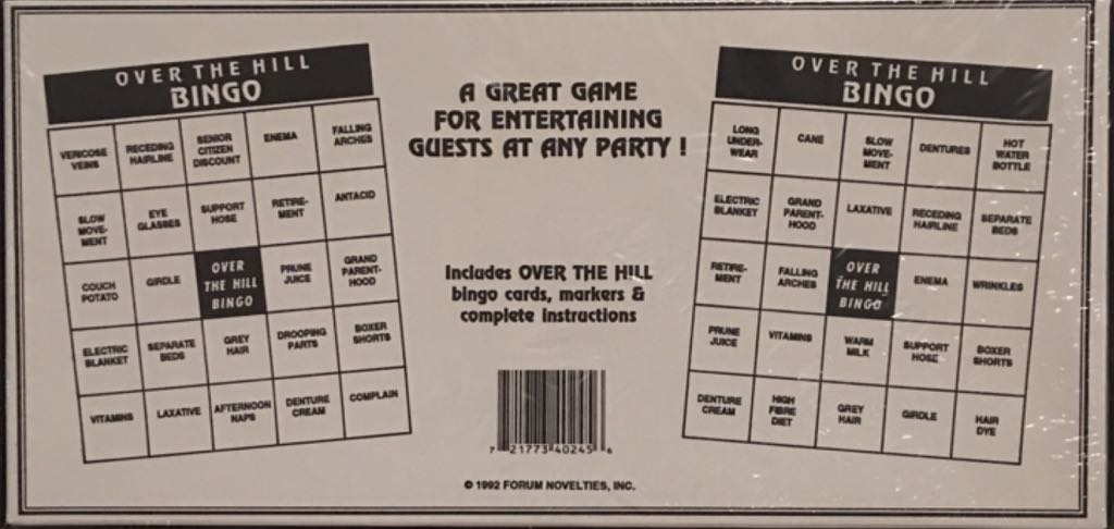 Over The Hill Bingo   board game collectible [Barcode 721773402456] - Main Image 2