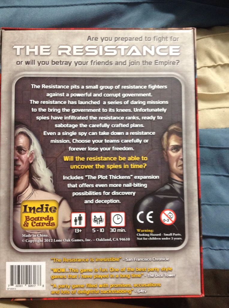 The Resistance  (5-10) board game collectible [Barcode 722301926178] - Main Image 2